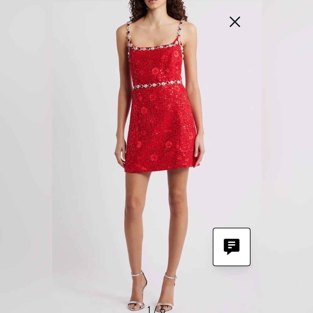 Elliatt Adeline Embellished Sequin Tweed Cocktail Minidress size M NWT - Picture 2 of 6
